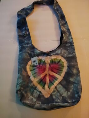 Tie-Dye Heart Hobo Bag - Blue Multicolor